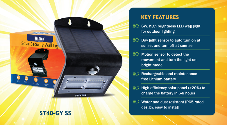 Solar Security Wall Light