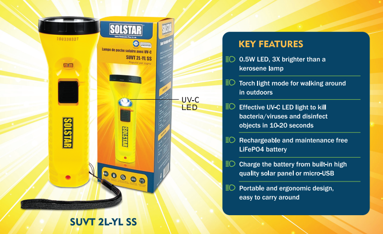 Solar Flashlight with UV-C