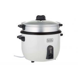 BLACK+DECKER RC2850-B5 1100W 2.8L 11.8 Cups Rice Cooker, White, standard