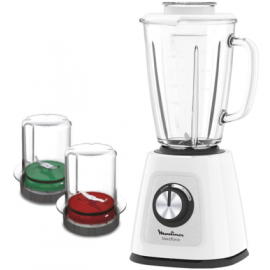 MOULINEX 700W 1.75LTR GLASS JAR BLENDER + GRINDER & GRATER : LM438127