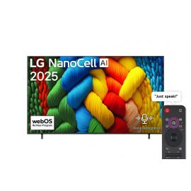 LG NanoCell AI NANO80 4K Smart TV AI Magic remote HDR10 webOS25 2025 86NANO80A6A